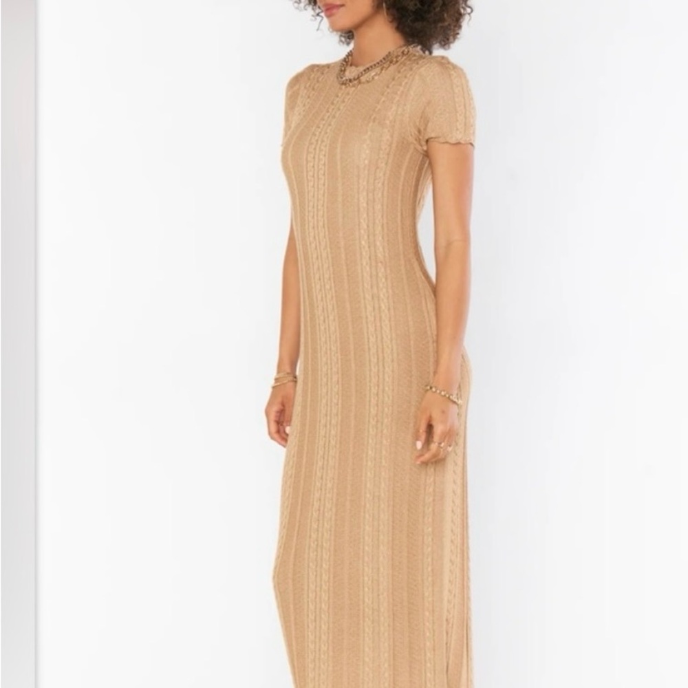 Show Me Your Mumu 1X Tan Knit Dress